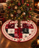 Personalized Classic Plaid Family Quilted Christmas Tree Skirt