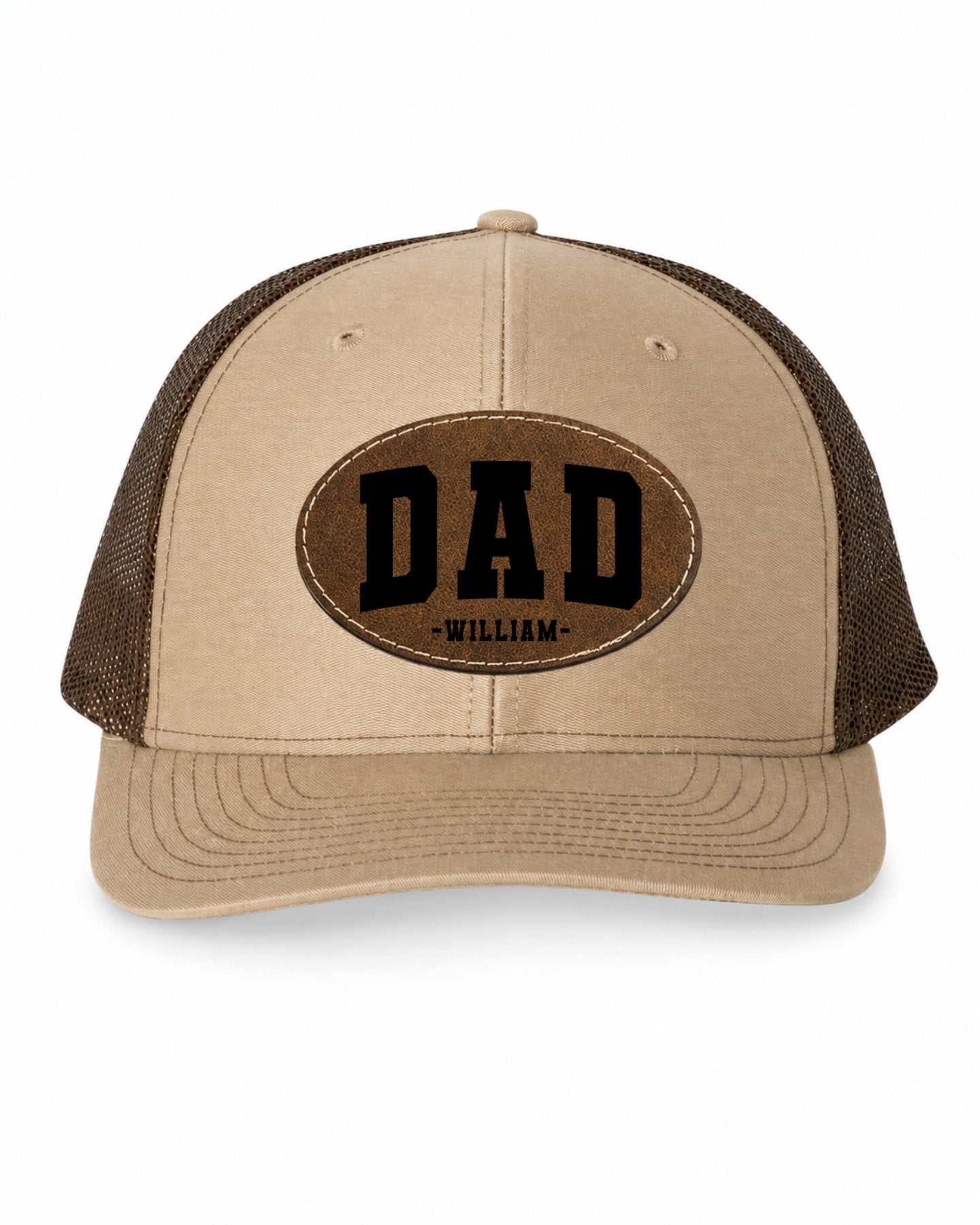 Personalized Dad Trucker Hat with Leather Patch