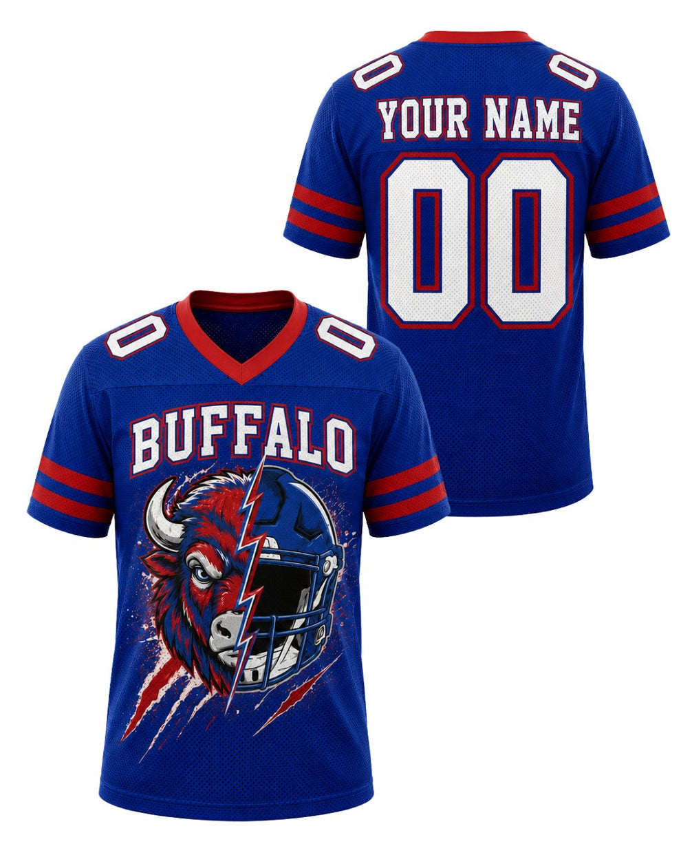 Personalized Name & Number Buffalo Mascot Jersey Football