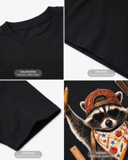 Personalized Your Name Funny Raccoon Fifth Grade Youth Tee