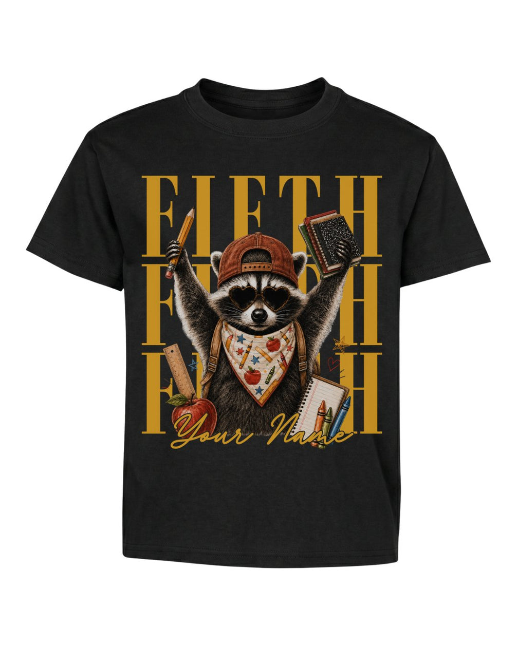 Camo Pencil Fifth Grade Youth Tee
