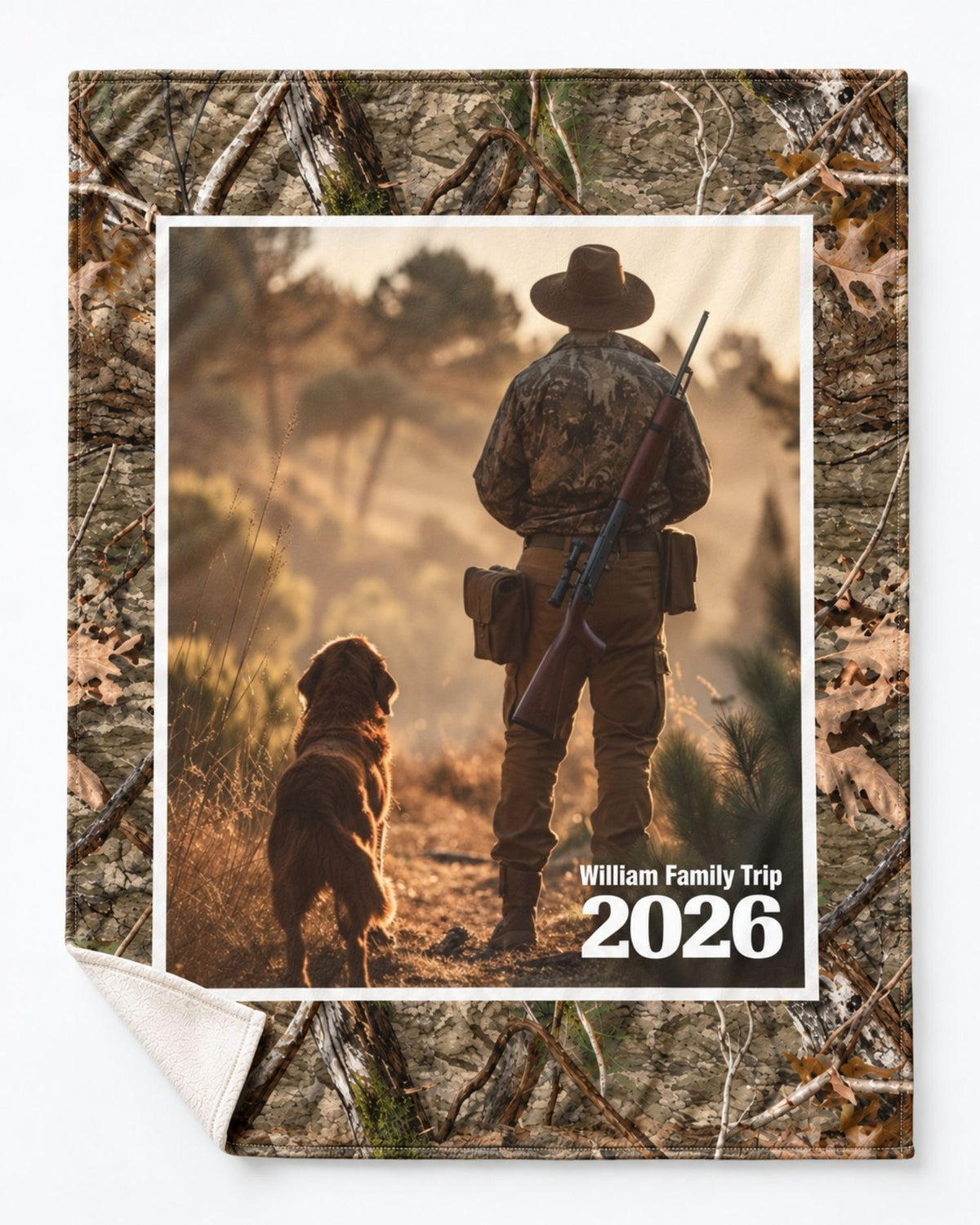 Personalized Family Hunting Trip Smooth Fleece Blanket.jpg