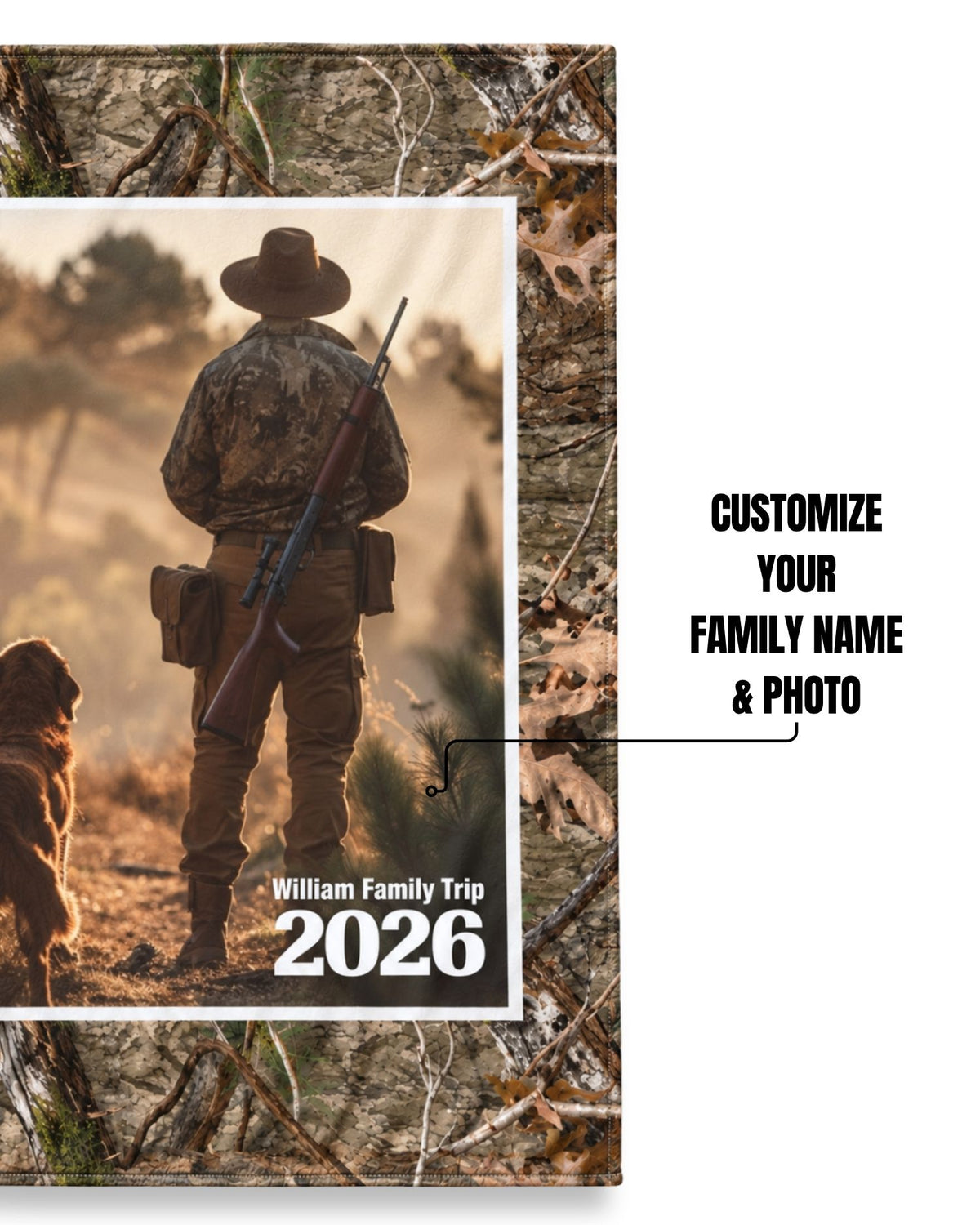 Personalized Family Hunting Trip Smooth Fleece Blanket (2).jpg