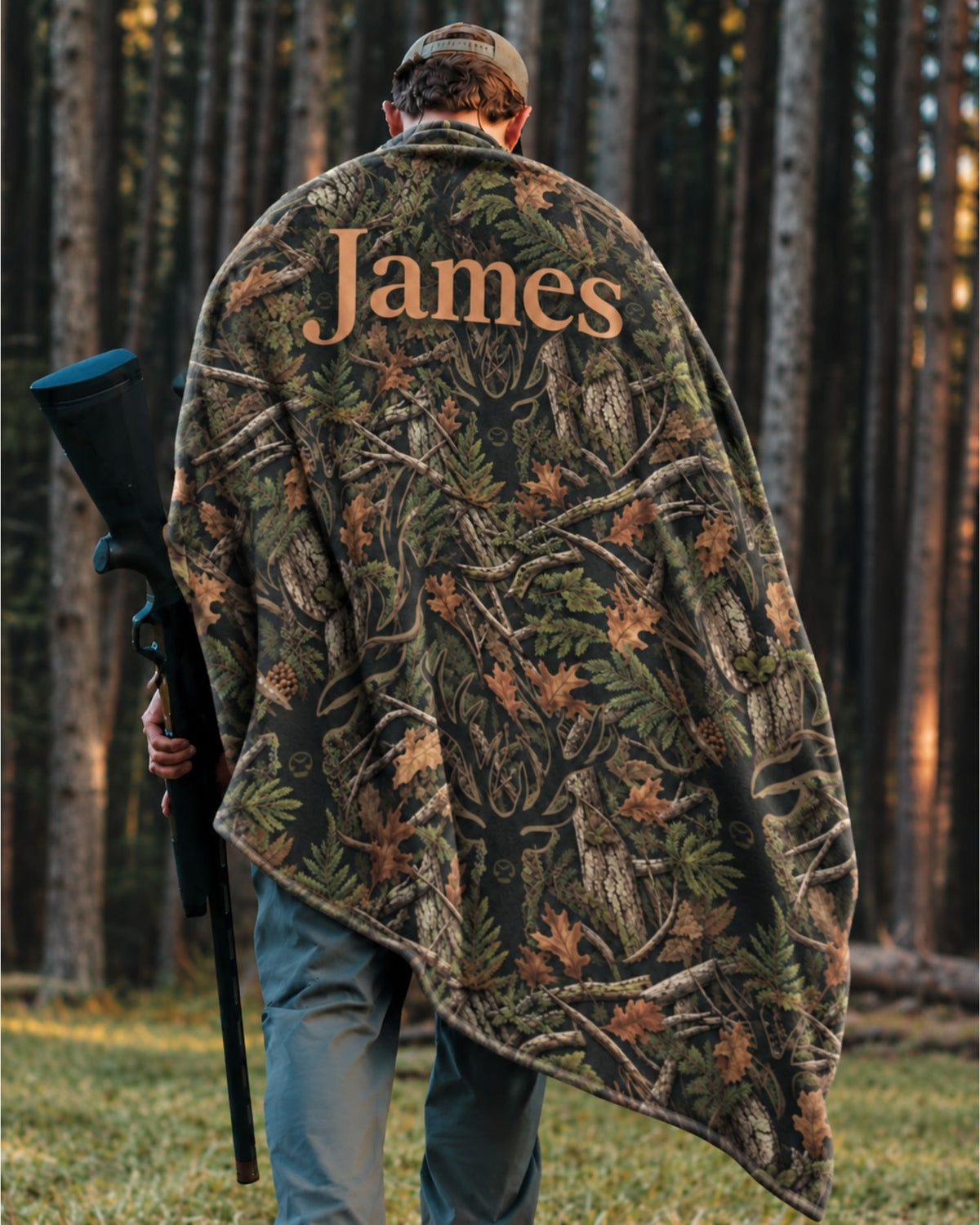 Personalized Hidden Deer Smooth Fleece Blanket (5).jpg