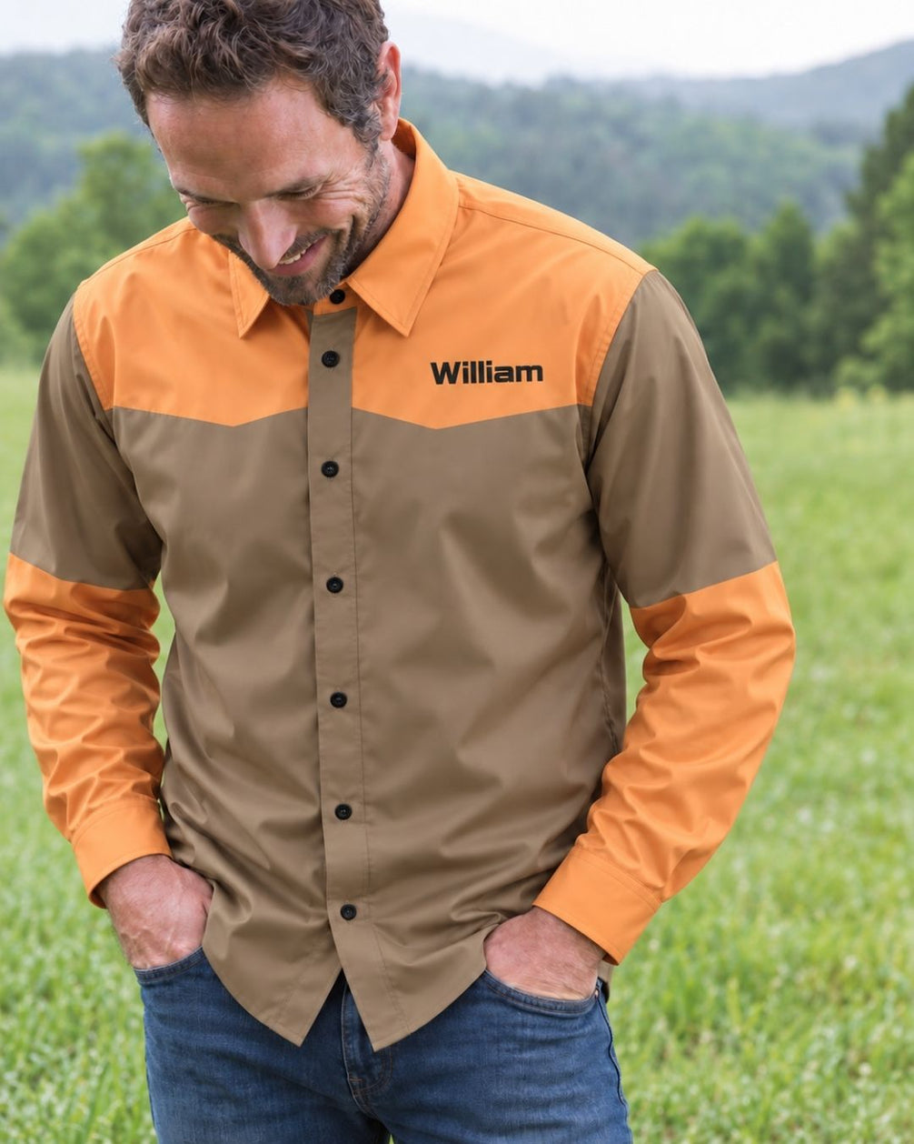 Personalized Hunter's Name Long-sleeve Button Up Shirt (8).jpg
