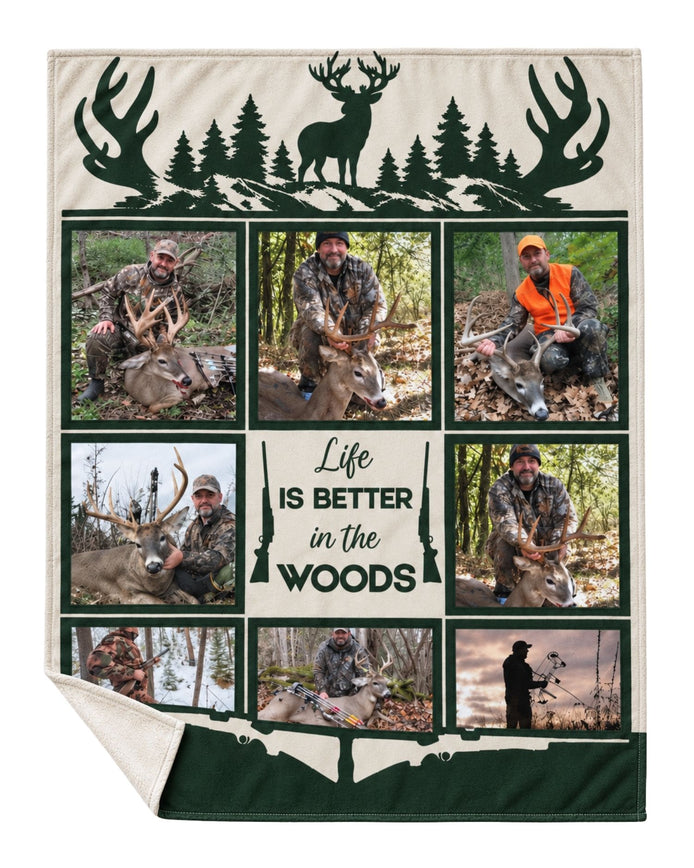 Personalized Hunting Memories Smooth Fleece Blanket.jpg