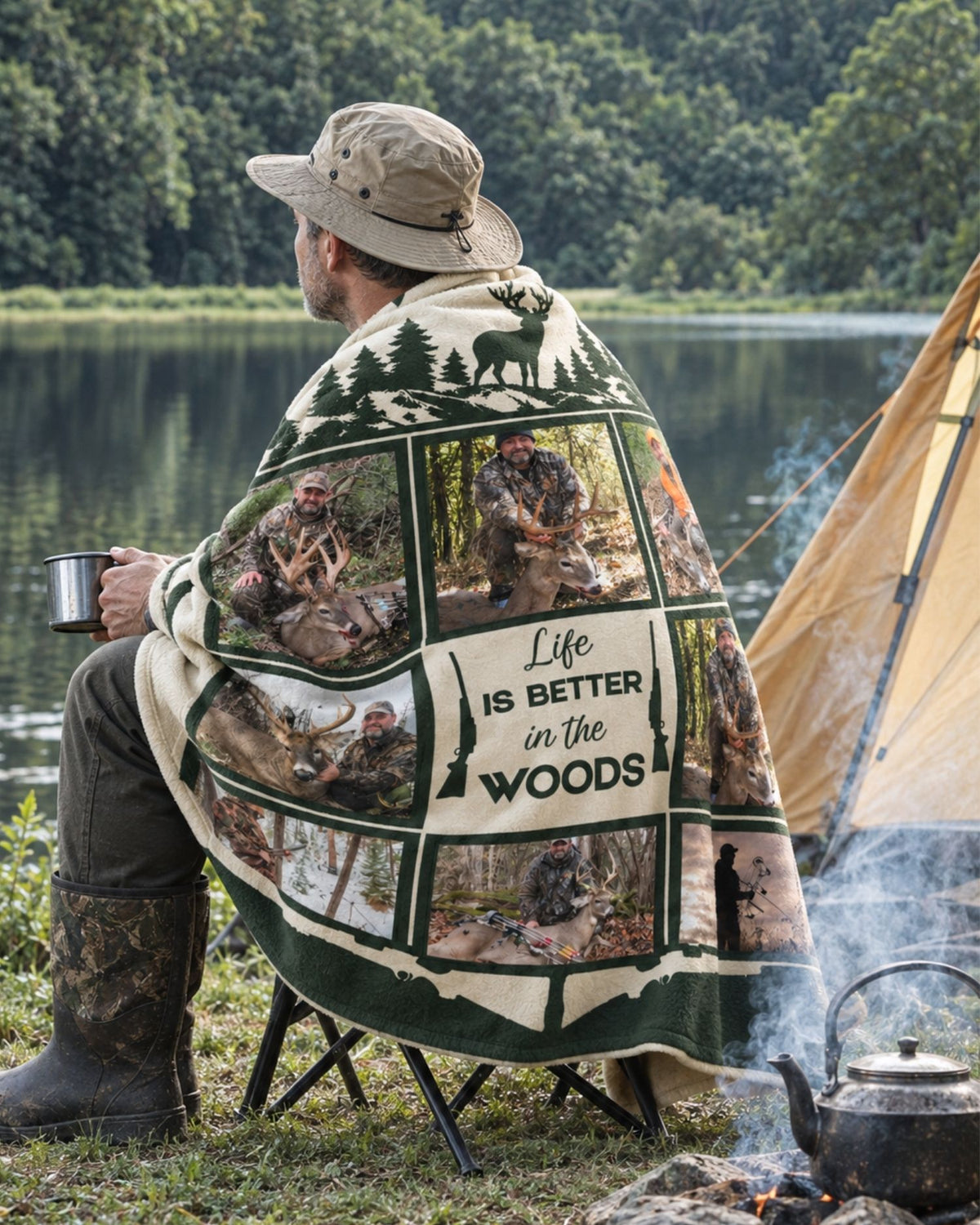 Personalized Hunting Memories Smooth Fleece Blanket (4).jpg