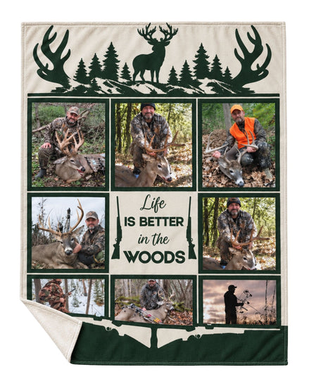 Personalized Hunting Memories Smooth Fleece Blanket.jpg