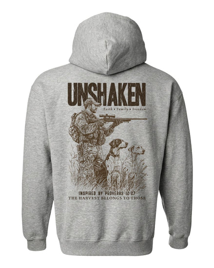 Proverbs 12:27 Unshaken Hunting Hoodie