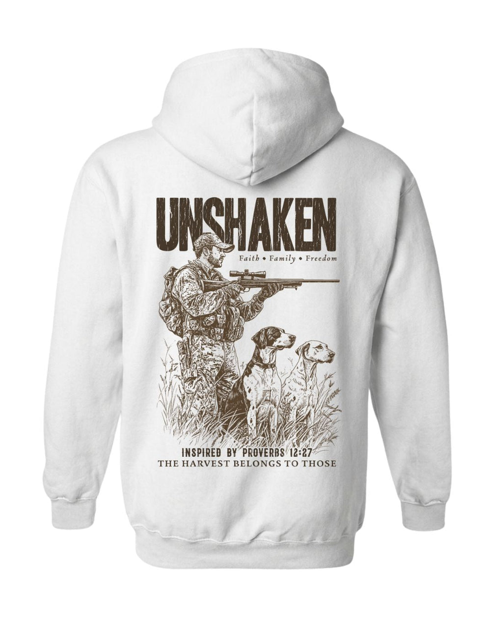 Proverbs 12:27 Unshaken Hunting Hoodie