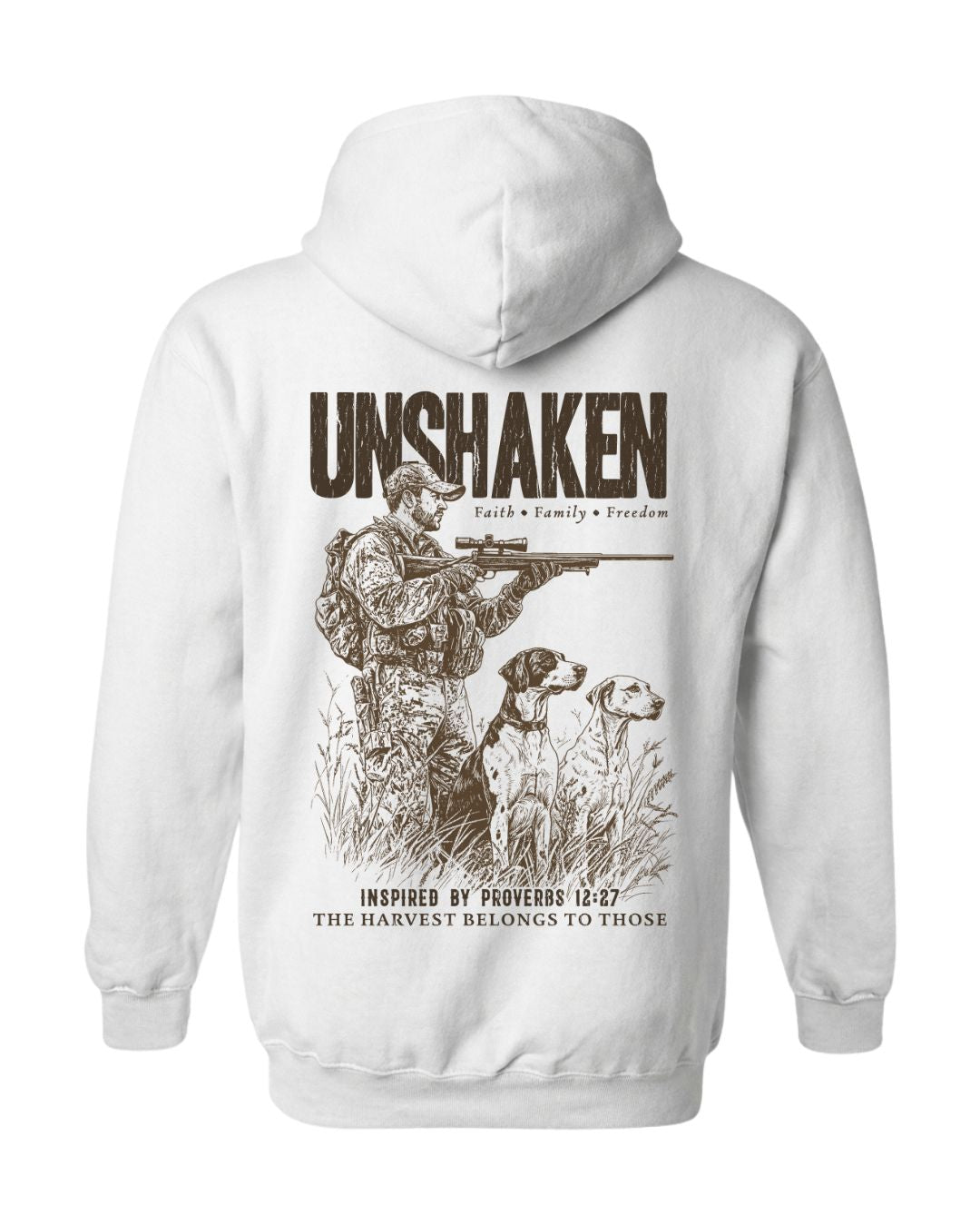 Proverbs 12:27 Unshaken Hunting Hoodie