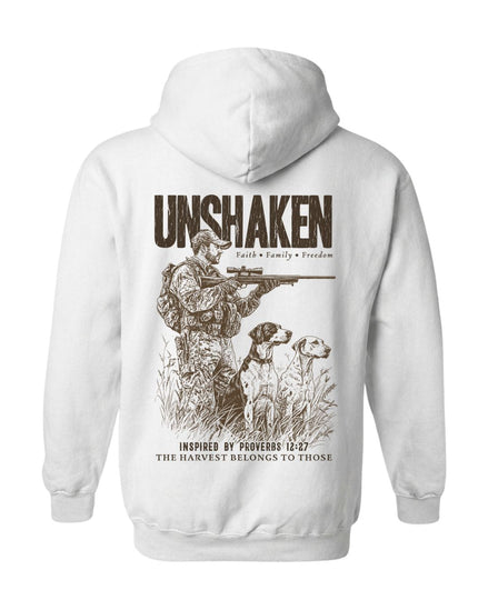 Proverbs 12:27 Unshaken Hunting Hoodie
