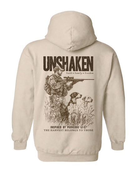 Proverbs 12:27 Unshaken Hunting Hoodie