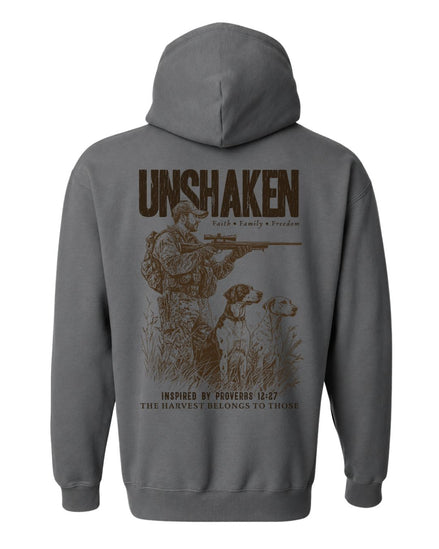 Proverbs 12:27 Unshaken Hunting Hoodie