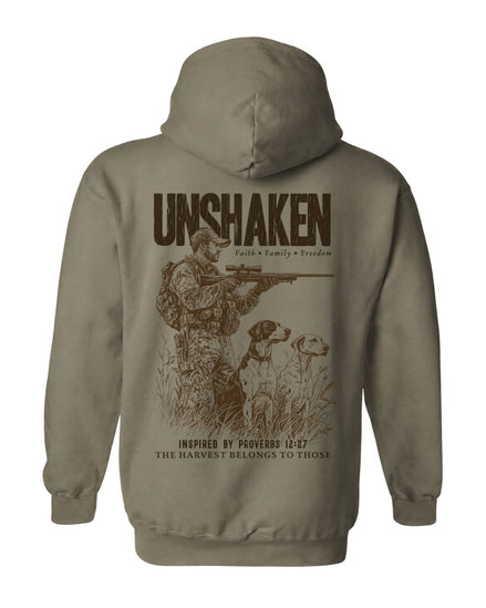Proverbs 12:27 Unshaken Hunting Hoodie