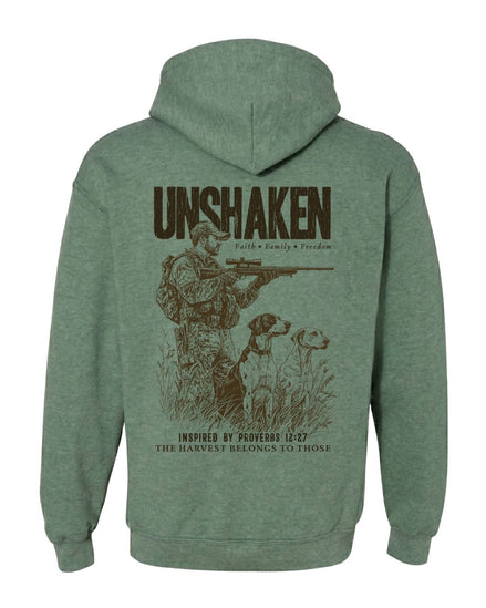 Proverbs 12:27 Unshaken Hunting Hoodie