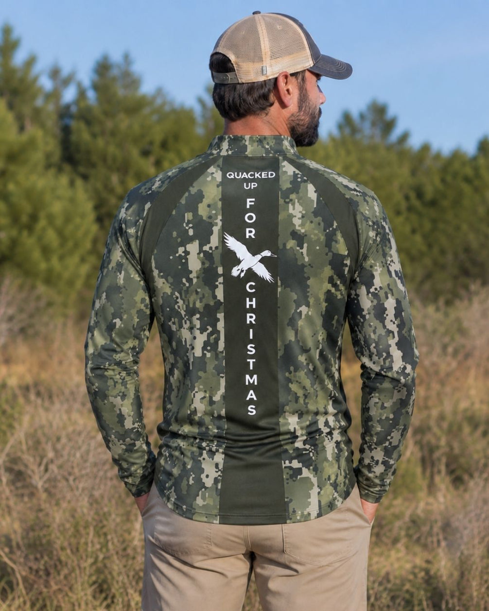 Long-Sleeve detail - Quacked Up For Christmas Camo Layering Series