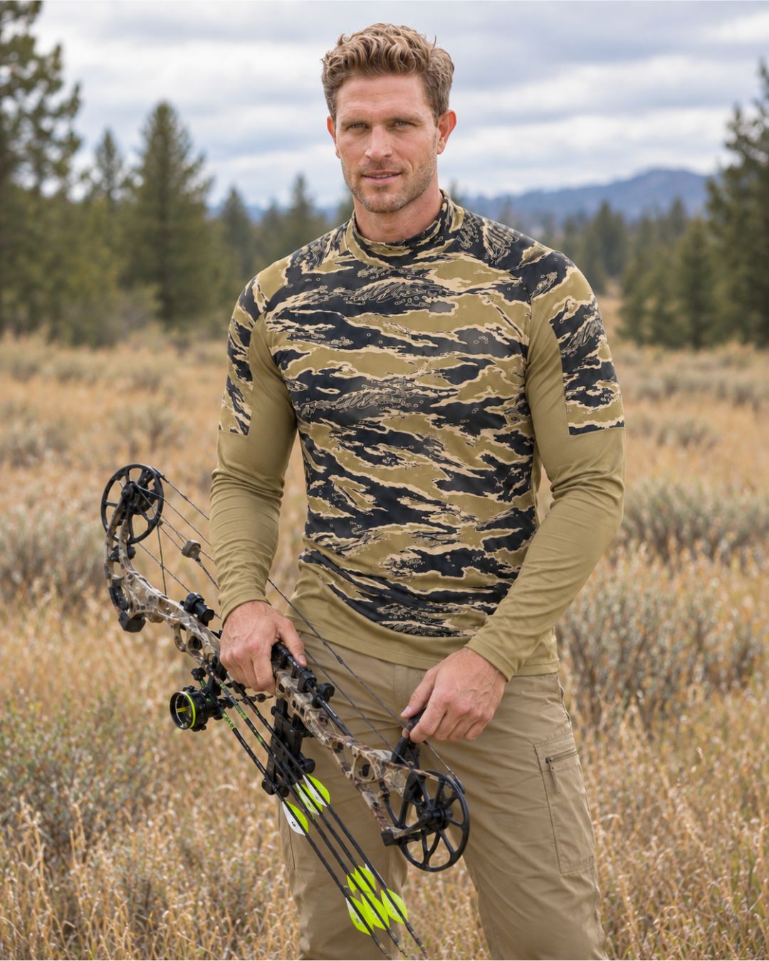 Long-Sleeve Turtleneck detail - Rack Chaser Camo Layering Series