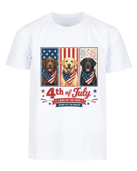 Red, White & Labrador Dogs T-shirt