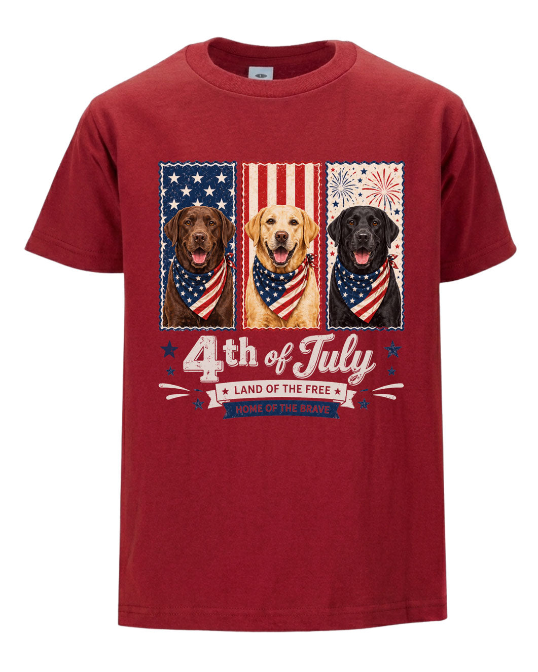 Red, White & Labrador Dogs T-shirt