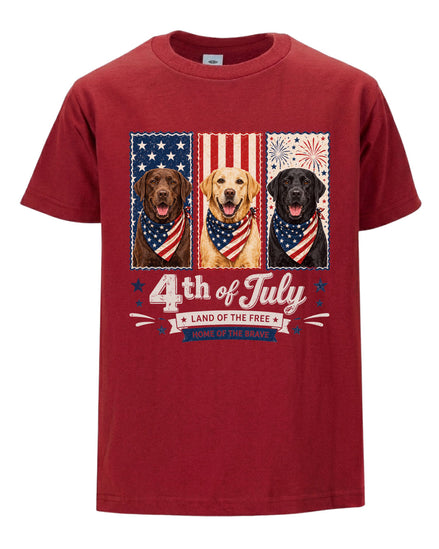 Red, White & Labrador Dogs T-shirt