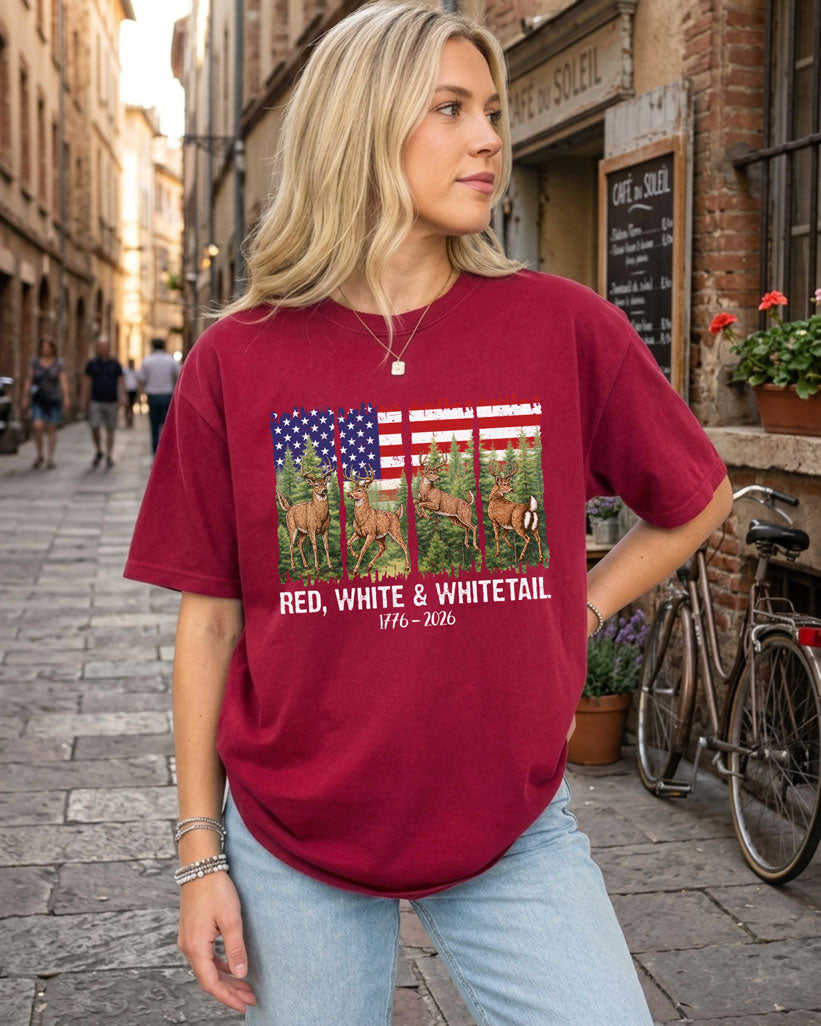 Red, White & Whitetail T-shirt