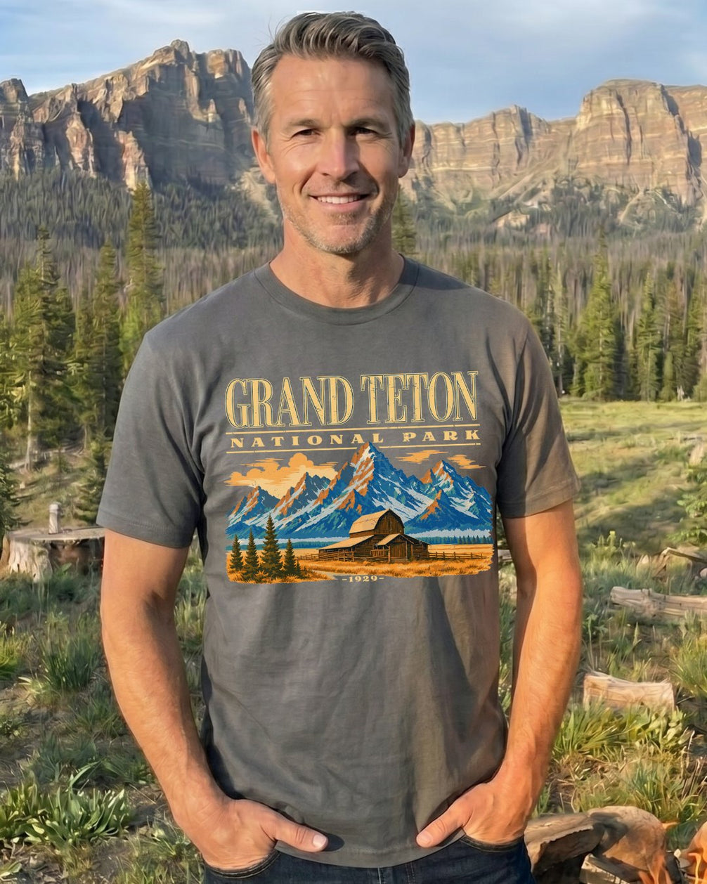 Rustic Moulton Barn Teton National Park T-shirt