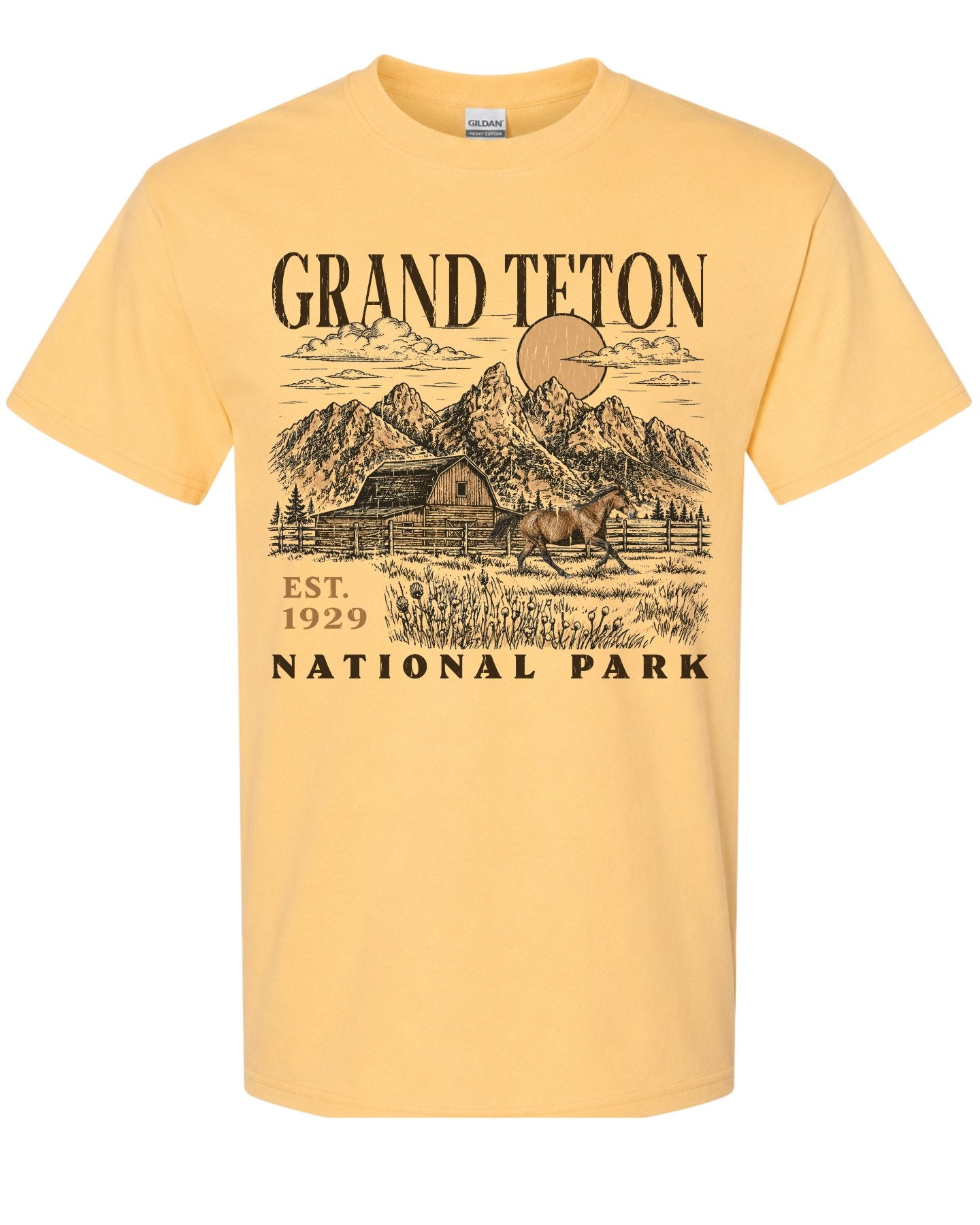 Rustic Teton Mountains & Barn T-shirt