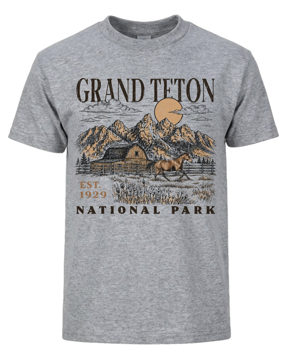 Rustic Teton Mountains & Barn T-shirt