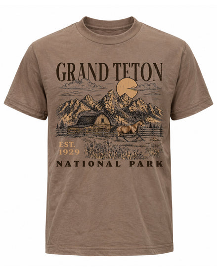 Rustic Teton Mountains & Barn T-shirt