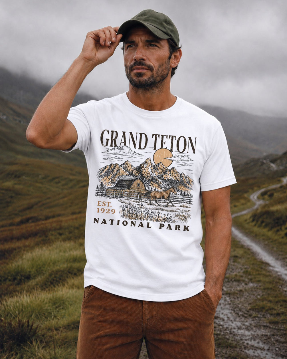 Rustic Teton Mountains & Barn T-shirt