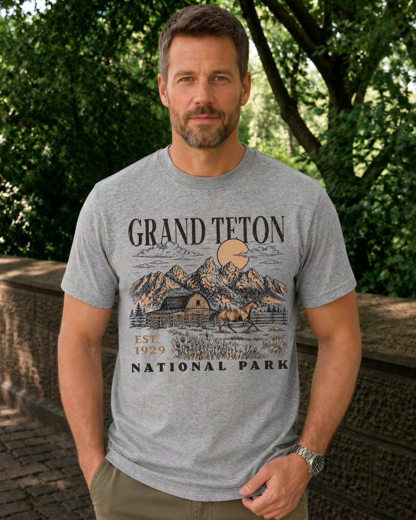 Rustic Teton Mountains & Barn T-shirt