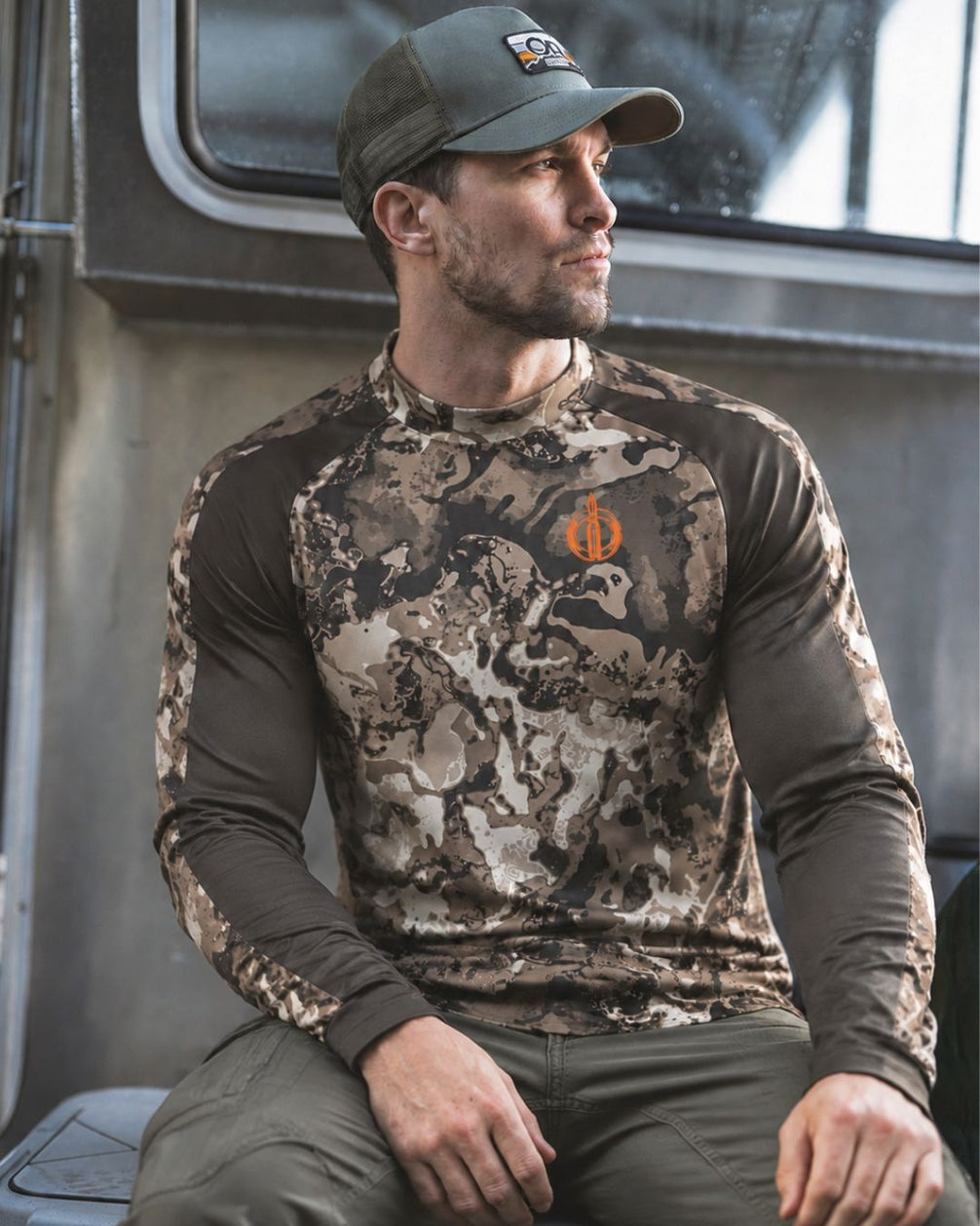 Long-Sleeve Turtleneck detail - Send It Camo Layering Series