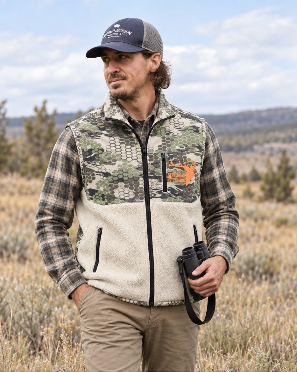 Vest detail - September Calls Camo Layering Series