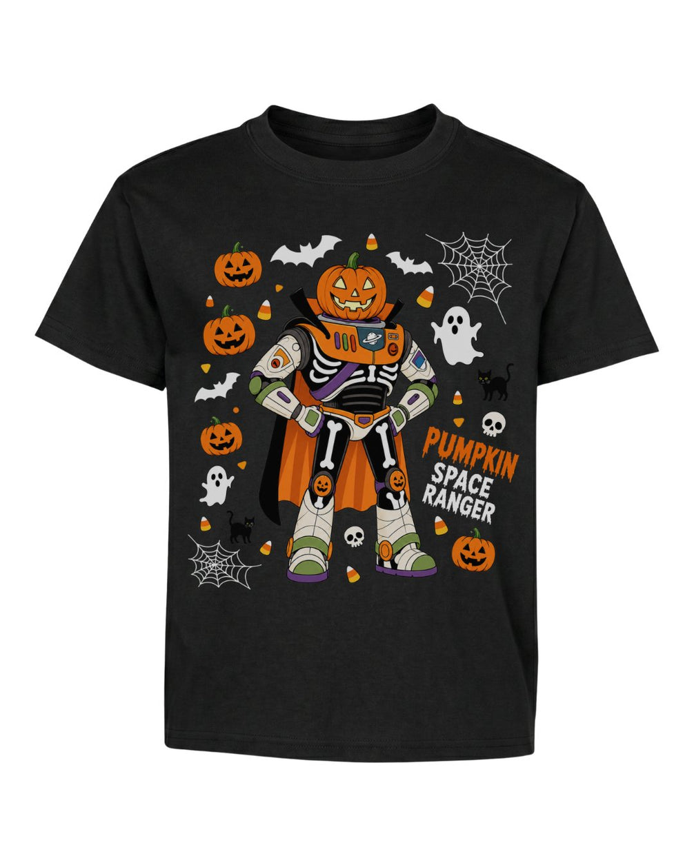 Spooky Space Ranger Skeleton Youth Tee