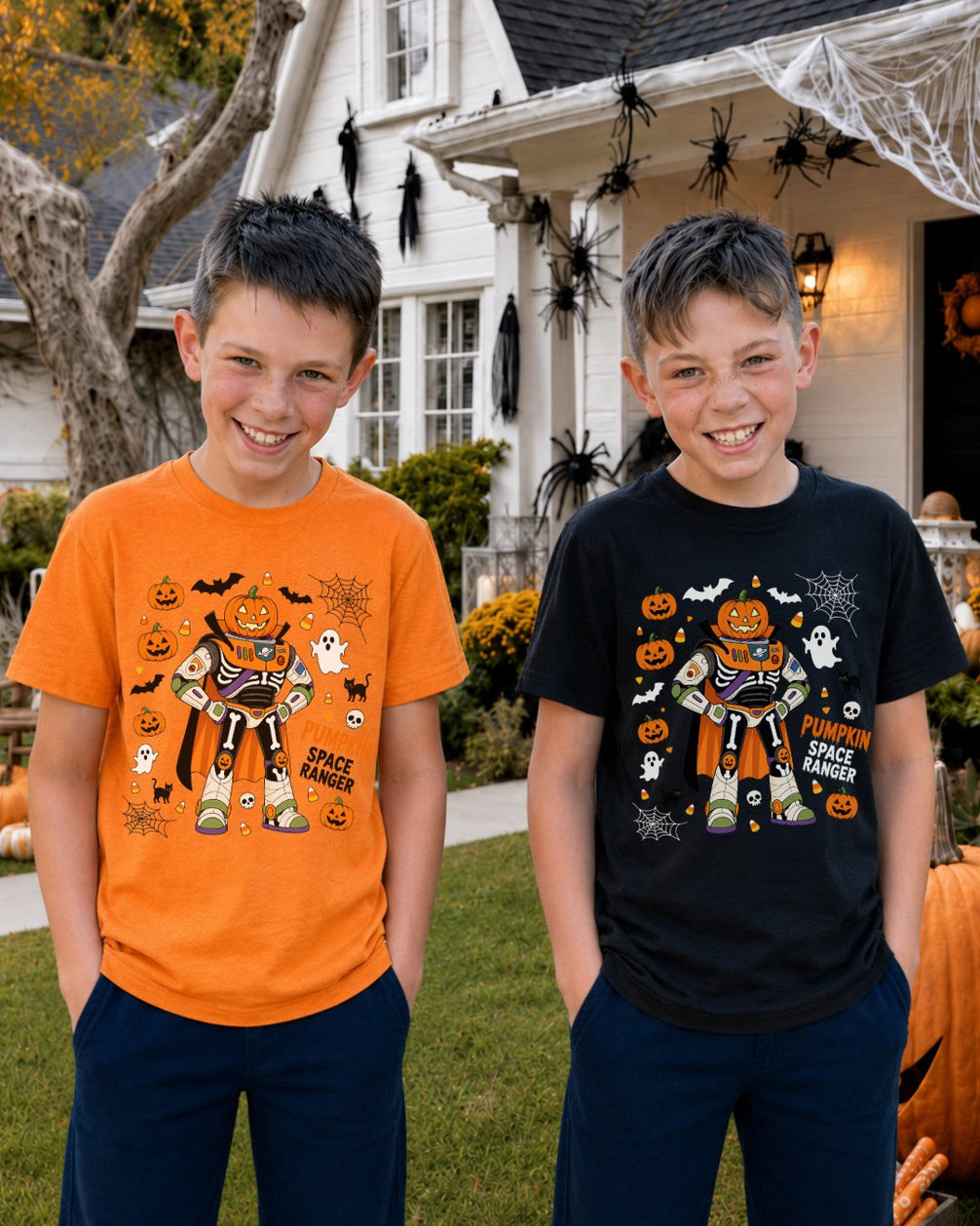 Spooky Space Ranger Skeleton Youth Tee
