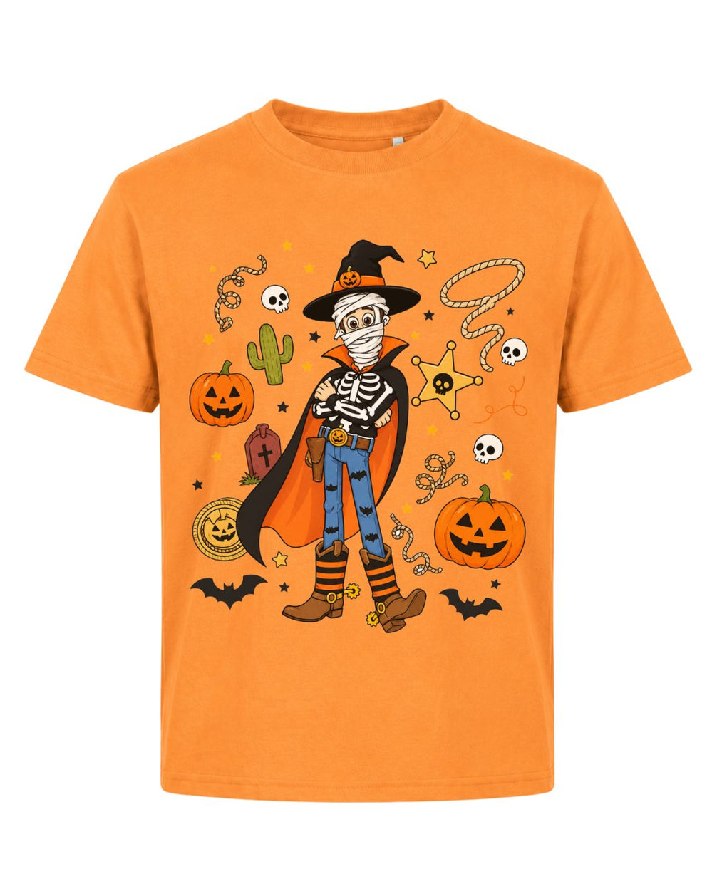 Spooky Cowboy Skeleton Youth Tee