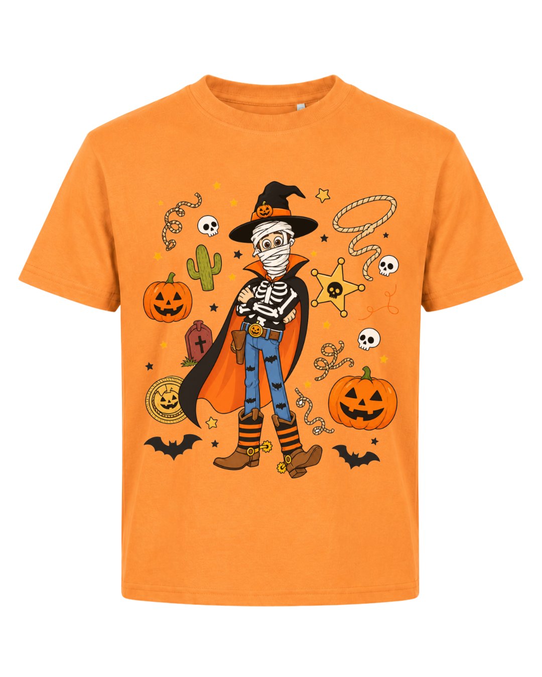 Spooky Cowboy Skeleton Youth Tee