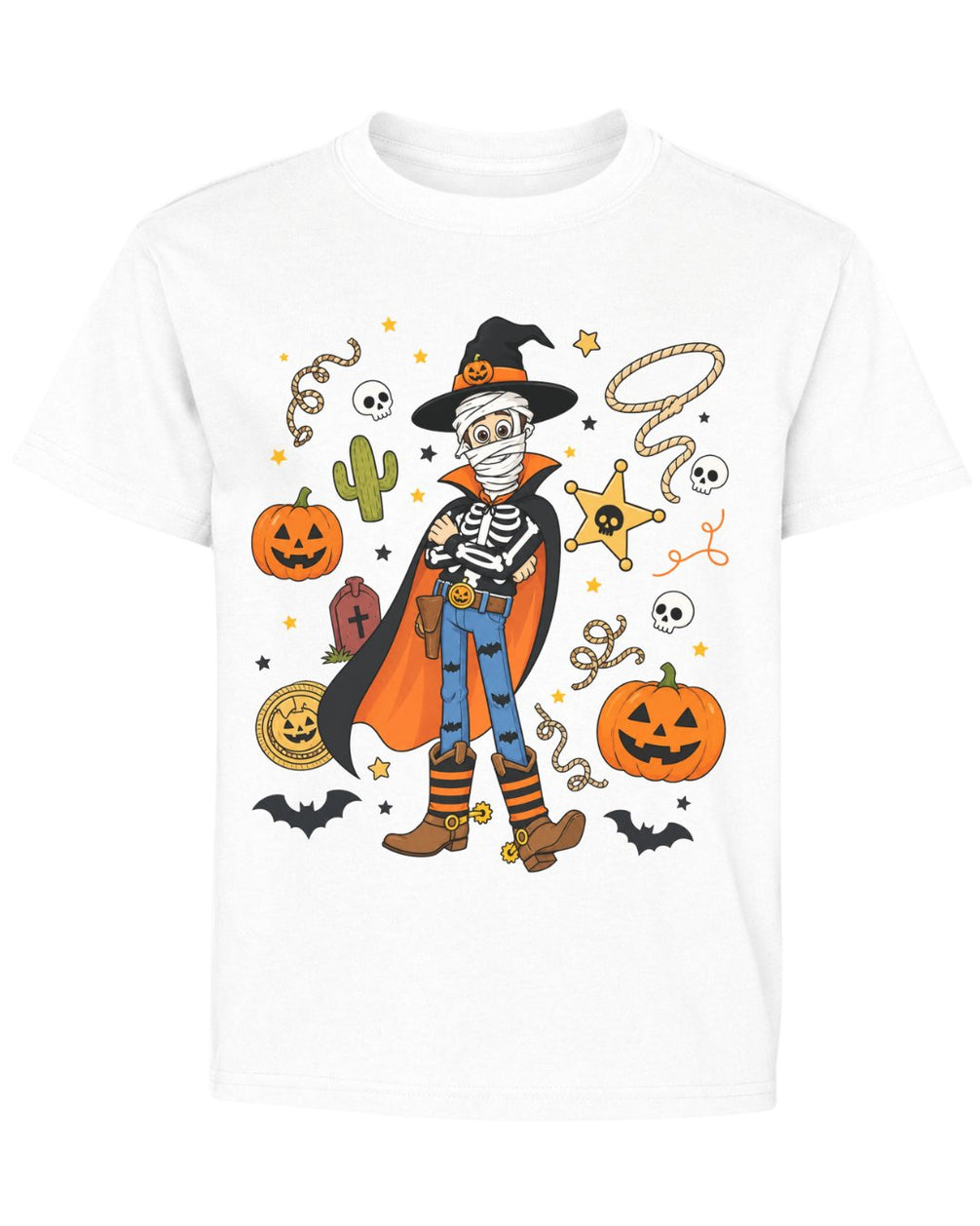 Spooky Cowboy Skeleton Youth Tee