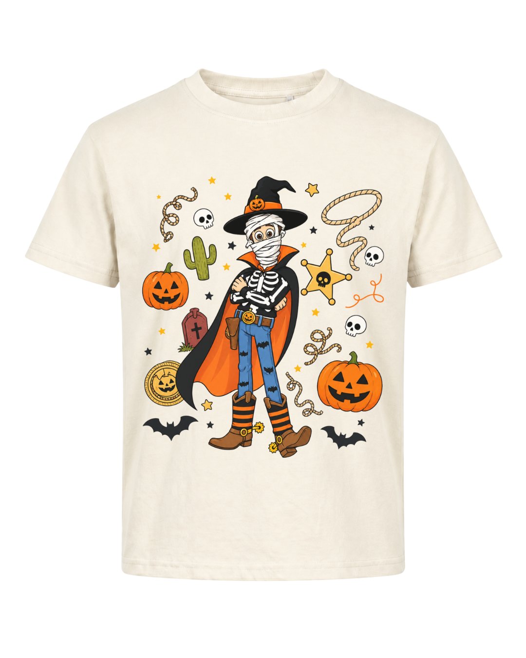 Spooky Cowboy Skeleton Youth Tee