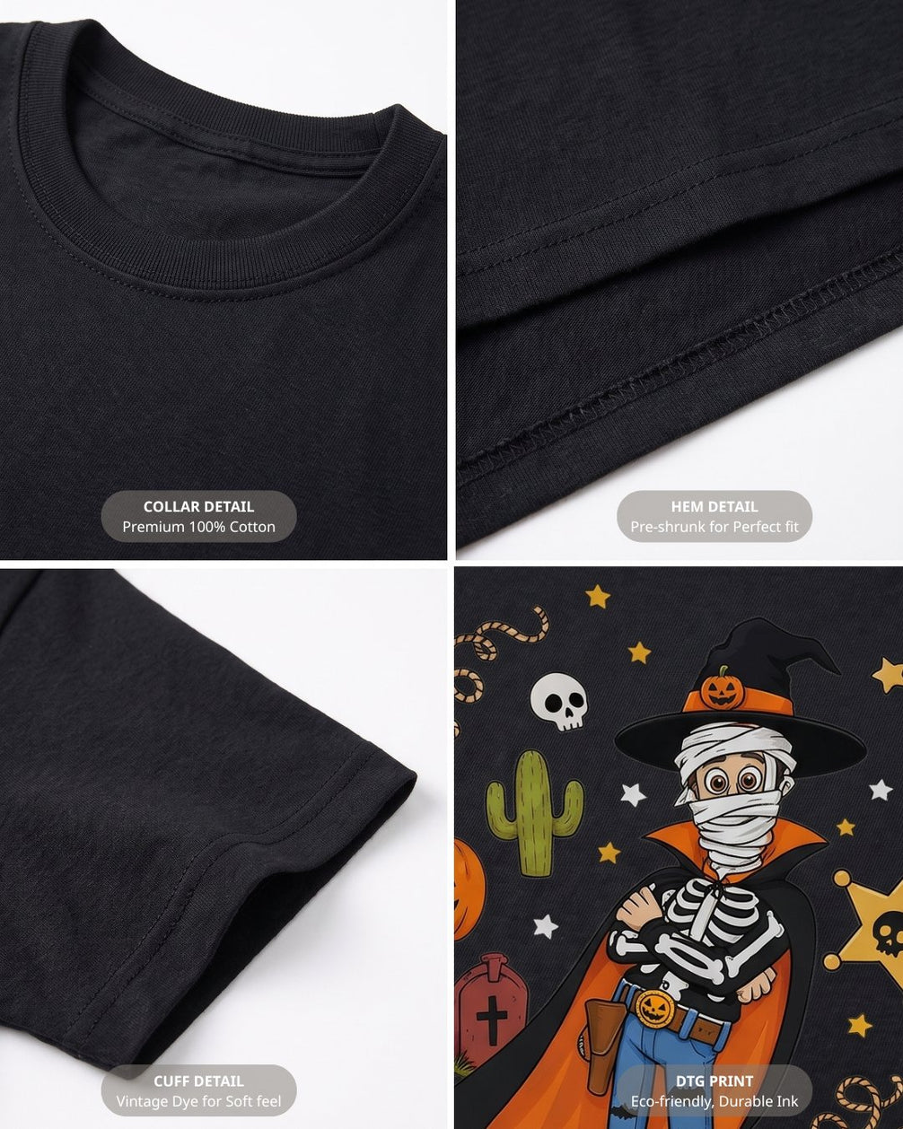 Spooky Cowboy Skeleton Youth Tee