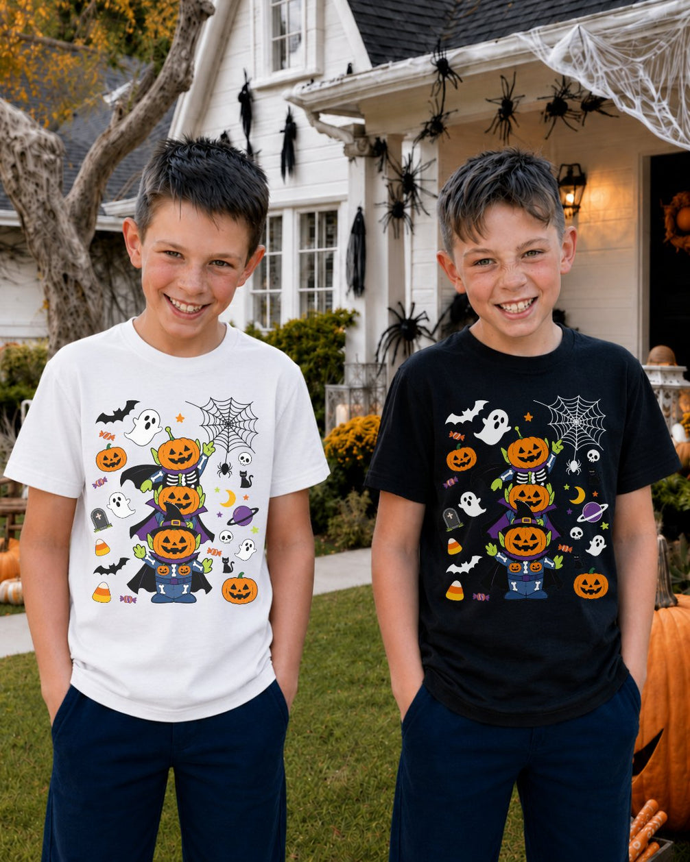 Spooky Aliens Pumpkin Youth Tee