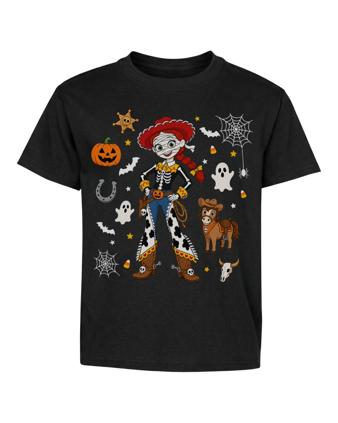 Spooky Cowgirl Skeleton Youth Tee