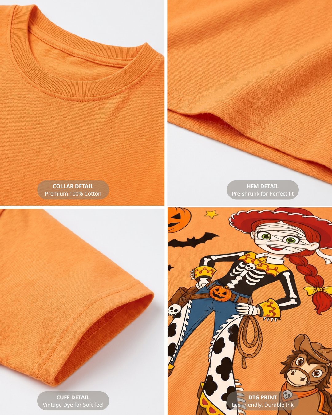 Spooky Cowgirl Skeleton Youth Tee