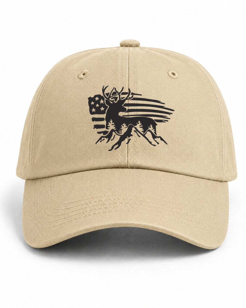 American Flag Deer Embroidered Classic Hat