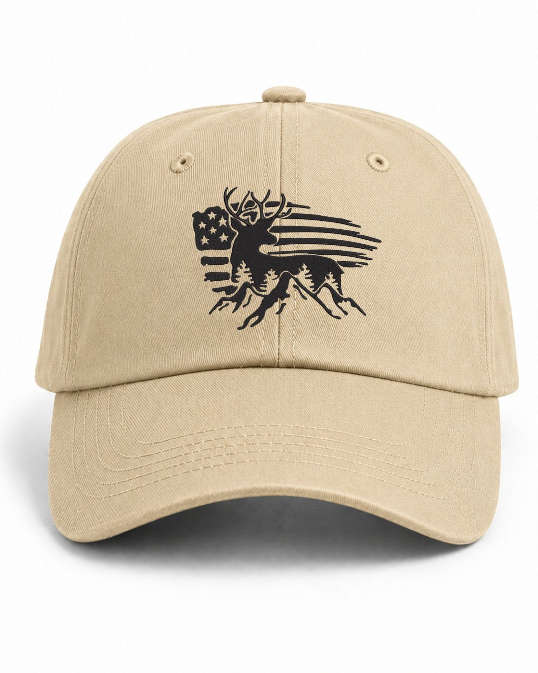 American Flag Deer Embroidered Classic Hat