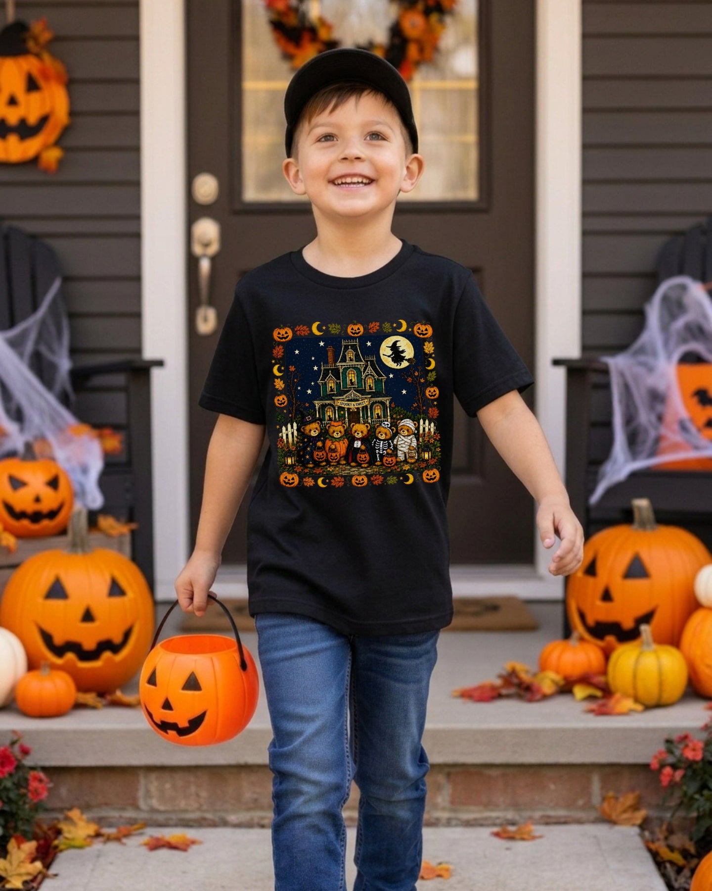 Teddy Bear Haunted Manson Halloween Youth Tee