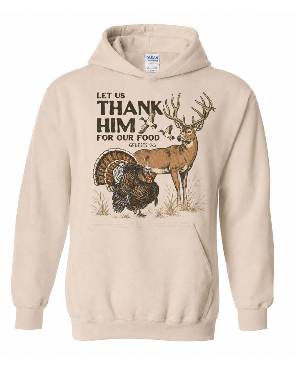 "Thank Him" Genesis 9:3 Front Print Hoodie – main color