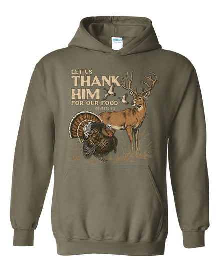 "Thank Him" Genesis 9:3 Front Print Hoodie – product image