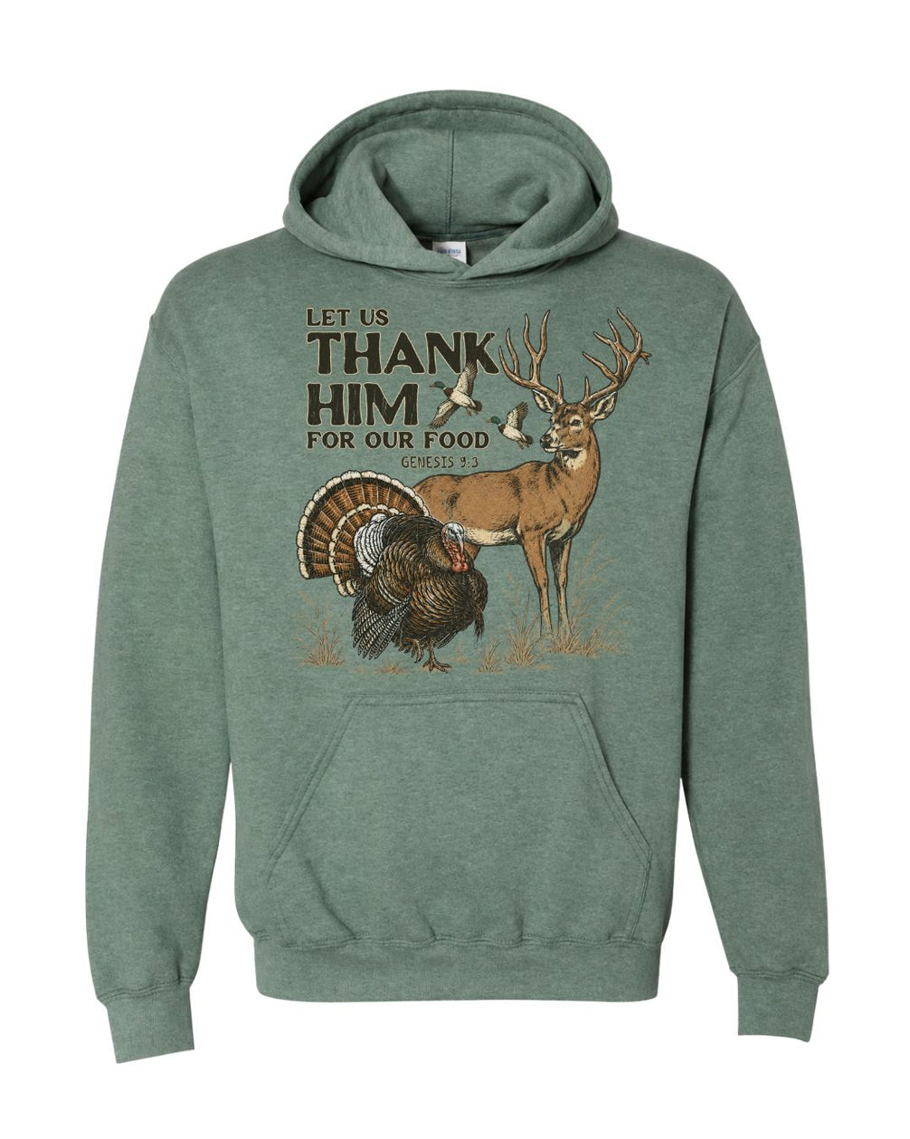 "Thank Him" Genesis 9:3 Front Print Hoodie – product image
